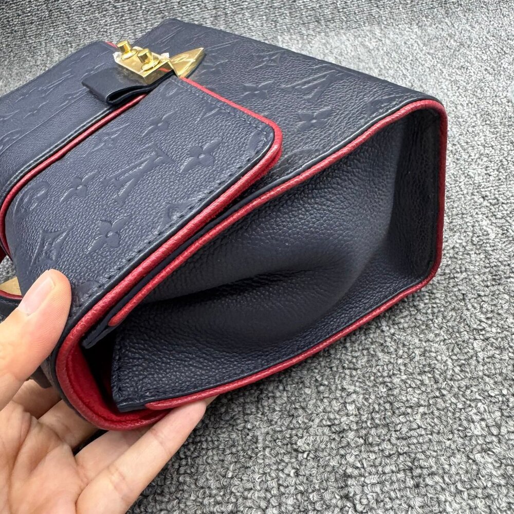 Louis Vuitton Saint Sulpice Navy Monogram Leather Shoulder Bag 999-071125 - Picture 6 of 15